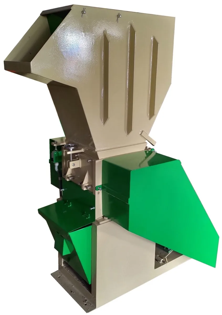 RE16 thermoforming scrap grinder — 150–250 kg/hr for high-output forming lines and formed rejects